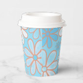 シンプル可愛い青と白のデイジー 紙コップ (右)