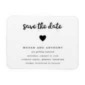 シンプル可愛モダンいハート結婚式の日付を保存 マグネット (横)