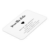 シンプル可愛モダンいハート結婚式の日付を保存 マグネット (左側)