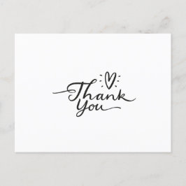 シンプル台本かわいいハートありがとうポストカード ポストカード