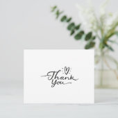 シンプル台本かわいいハートありがとうポストカード ポストカード (スタンド正面)