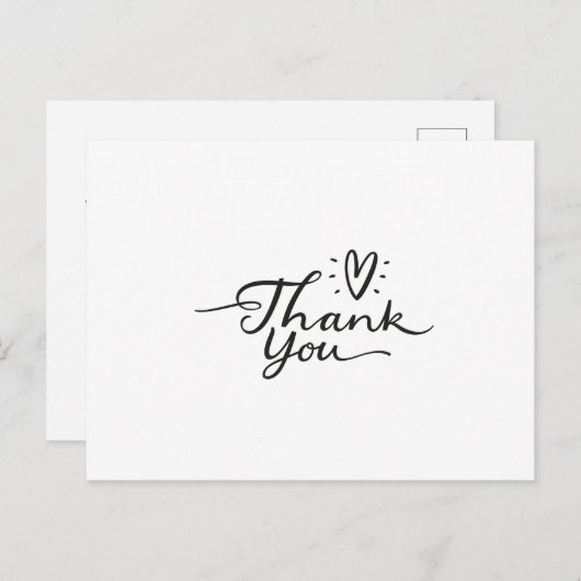 シンプル台本かわいいハートありがとうポストカード ポストカード (正面/裏面)