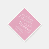 シンプル台本のダスティピンクと白のナ結婚プキン スタンダードカクテルナプキン (角)