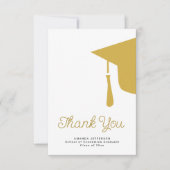 シンプル台本の卒業パーソナライズされた上限 サンキューカード (正面)