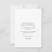 シンプル台本の卒業パーソナライズされた上限 サンキューカード (裏面)