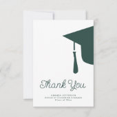 シンプル台本の卒業パーソナライズされた上限 サンキューカード (正面)