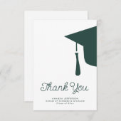 シンプル台本の卒業パーソナライズされた上限 サンキューカード (正面/裏面)