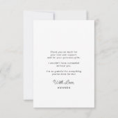 シンプル台本の卒業パーソナライズされた上限 サンキューカード (裏面)