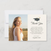 シンプル台本の卒業写真サンキューカード サンキューカード (正面)