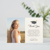 シンプル台本の卒業写真サンキューカード サンキューカード (スタンド正面)