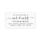 シンプル台本の未来ミセス結婚差出人住所 ラベル (正面)