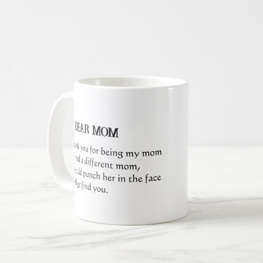 シンプル台本の母の日のギフトおかしな母の日 コーヒーマグカップ (正面左)