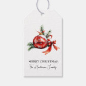 シンプル台本の水彩クリスマス装飾 ギフトタグ (正面)