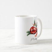 シンプル台本の水彩クリスマス装飾 コーヒーマグカップ (正面右)