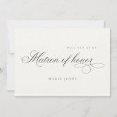 シンプル台本は私の名誉カードのマトロンになる サンキューカード (正面)