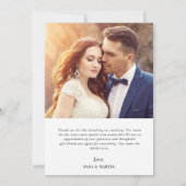 シンプル台本アーチ結婚休日の発表 サンキューカード (裏面)