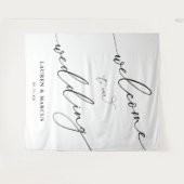 シンプル台本エレガントなウェディング背景 タペストリー (正面(横))