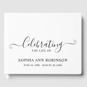 シンプル台本エレガント葬儀記念の記念 ゲストブック (正面)