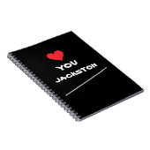 シンプル台本クール名かわいい愛あなたハート ノートブック (右側)