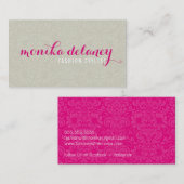 シンプル台本タイプ可愛いスタイリッシュチューペピンク 名刺 (正面/裏面)