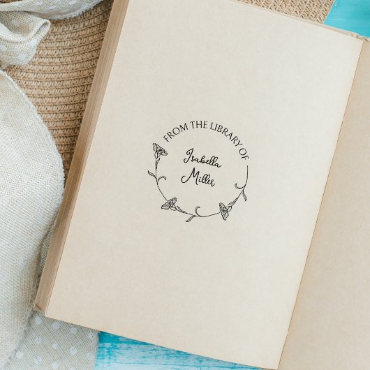 シンプル台本フラワーラウンド ラバースタンプ