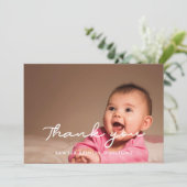 シンプル台本ベビーシャワーサンキューカード サンキューカード (スタンド正面)