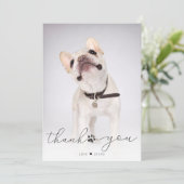 シンプル台本ペット記念写真ありがとう サンキューカード (スタンド正面)