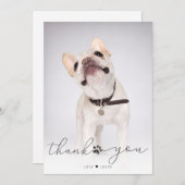 シンプル台本ペット記念写真ありがとう サンキューカード (正面/裏面)