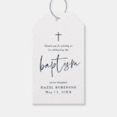 シンプル台本ホワイトバプテスマ ギフトタグ (正面)