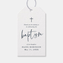シンプル台本ホワイトバプテスマ ギフトタグ