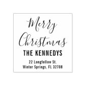 シンプル台本メリークリスマス家族の住所 ラバースタンプ (インプリント)