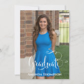 シンプル台本卒業写真テンプレート 招待状 (正面)