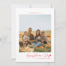 シンプル台本赤いハートバレンタインカード写真