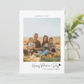 シンプル台本黒ハートバレンタインカード写真 招待状 (スタンド正面)