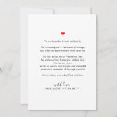 シンプル台本黒ハートバレンタインカード写真 招待状 (裏面)