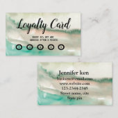 シンプル台紙水色フラットロイヤリティカード ロイヤリティカード (正面/裏面)