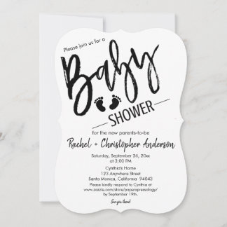 シンプル台詞妊娠告知ベビーシャワー 招待状