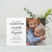 シンプル合同の誕生日パーティー 招待状 (スタンド正面)