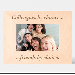 シンプル同僚引用文カスタム木材写真枠 レーザー彫刻フレーム