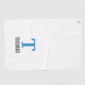 シンプル名とモノグラムイニシャルパーソナライズされた ゴルフタオル (横)