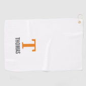 シンプル名とモノグラムイニシャルパーソナライズされた ゴルフタオル (横)