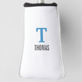 シンプル名とモノグラムイニシャルパーソナライズされた ゴルフヘッドカバー (回転90)