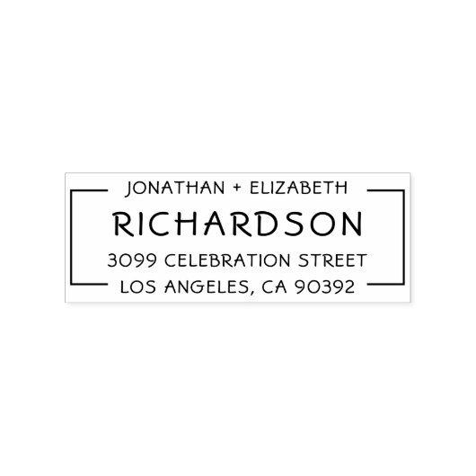 シンプル名と家族結婚名の差出人住所 ラバースタンプ (インプリント)