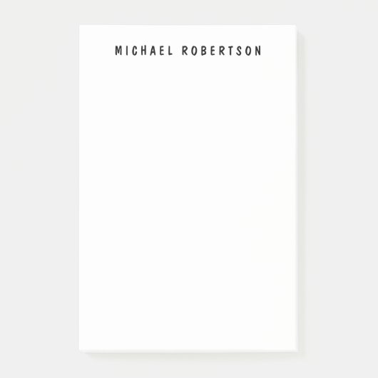 シンプル名のミニマエレガントリスト白黒 ポストイット (正面)