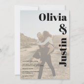 シンプル名はっきりした2枚の写真結婚Qrコード 招待状 (正面)