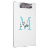 シンプル名を付け加えミニマルるモノグラムピンク赤い投げ クリップボード (右)