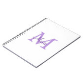 シンプル名を付け加えミニマルるモノグラムピンク赤い投げ ノートブック (左側)