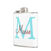 シンプル名を付け加えミニマルるモノグラムピンク赤い投げ フラスク (左)