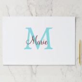 シンプル名を付け加えミニマルるモノグラムピンク赤い投げ ペーパーパッド (インサイチュ)