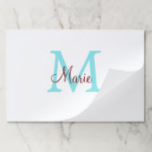 シンプル名を付け加えミニマルるモノグラムピンク赤い投げ ペーパーパッド (折り畳み)